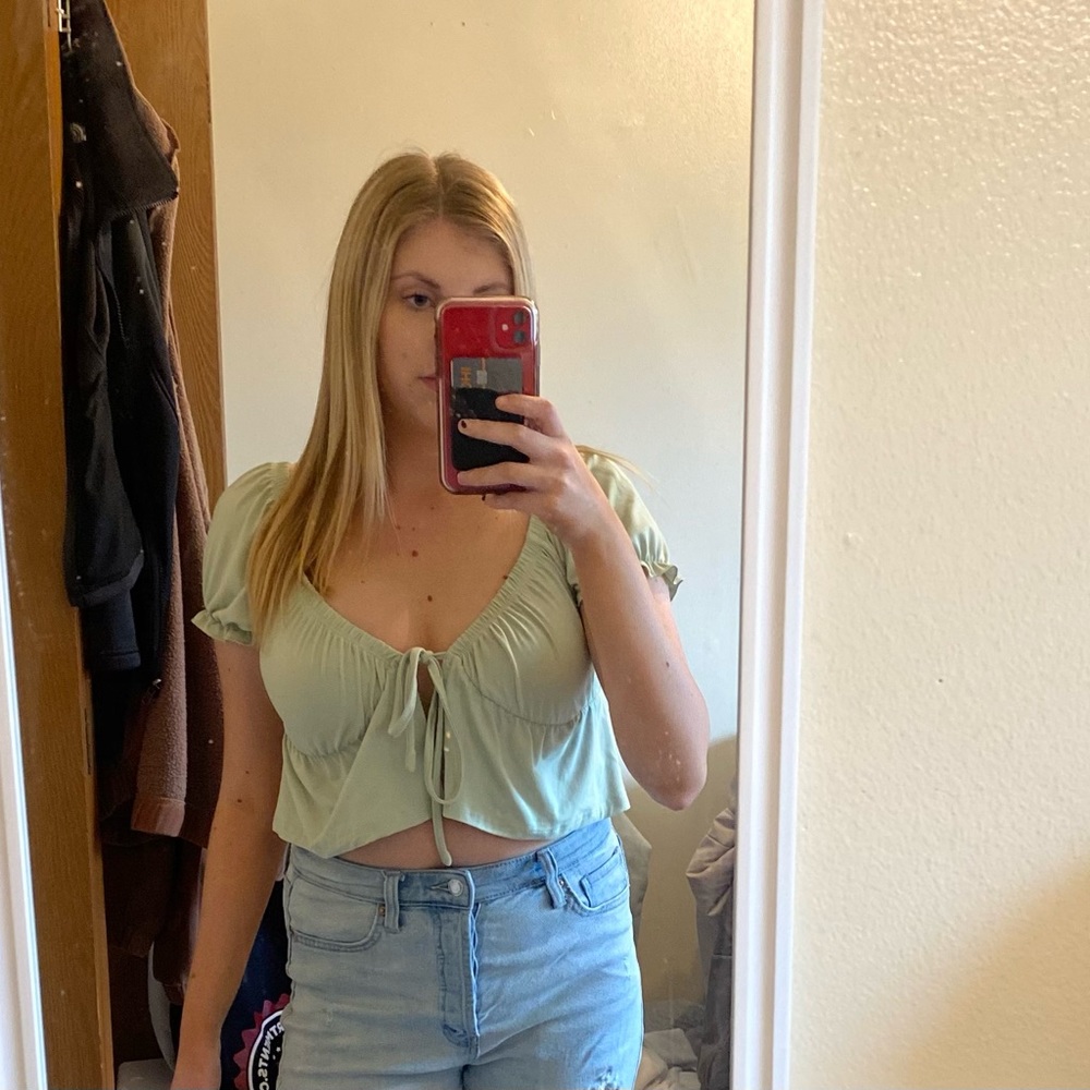 Shein tie crop top